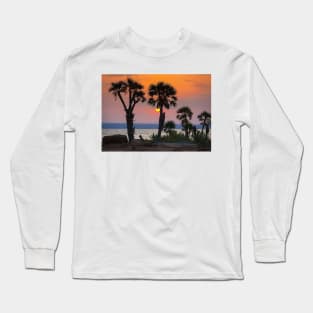 Sunset at the shore of salt lake-Nature Long Sleeve T-Shirt